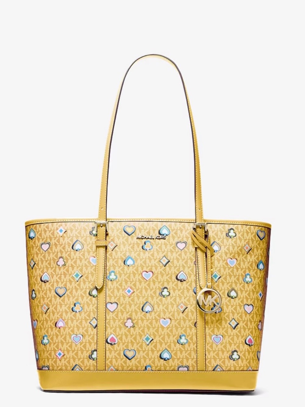 NWT Michael Kors, XL, Honey Yellow, Jet Set Tote Bag Diner/Taxi Motifs